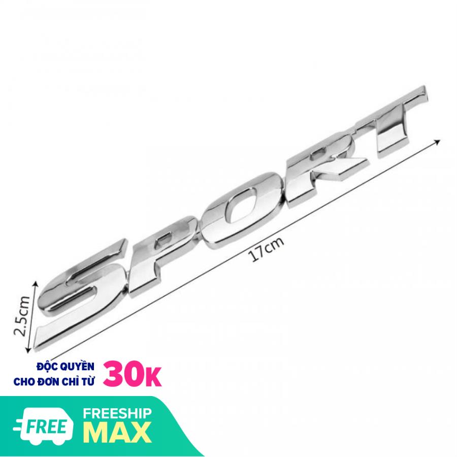 Tem Chữ SPORT 3D Cao Cấp Dán Trang Trí Ô Tô - ATDTECH