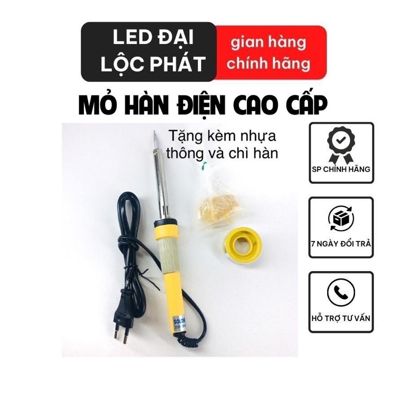 Mỏ hàn chì 40w 60w tốt SE860, mỏ hàn điện cầm tay có kèm cuộn thiếc và nhựa thông