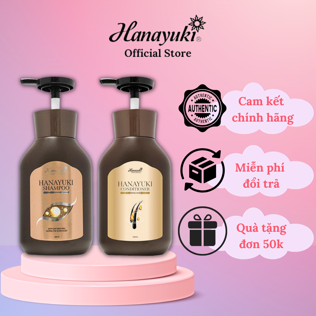 Hanayuki chính hãng bộ dầu gội & dầu xả thảo dược hanayuki 300g x2 - dầu gội hanayuki thảo dược chính hãng - dầu xả hanayuki thảo dược chính hãng - mỹ phẩm đoàn di băng hanayuki chính hãng