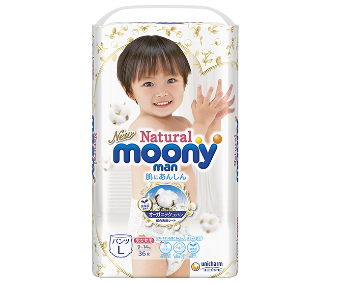 Bỉm quần Moony Natural size L36 miếng