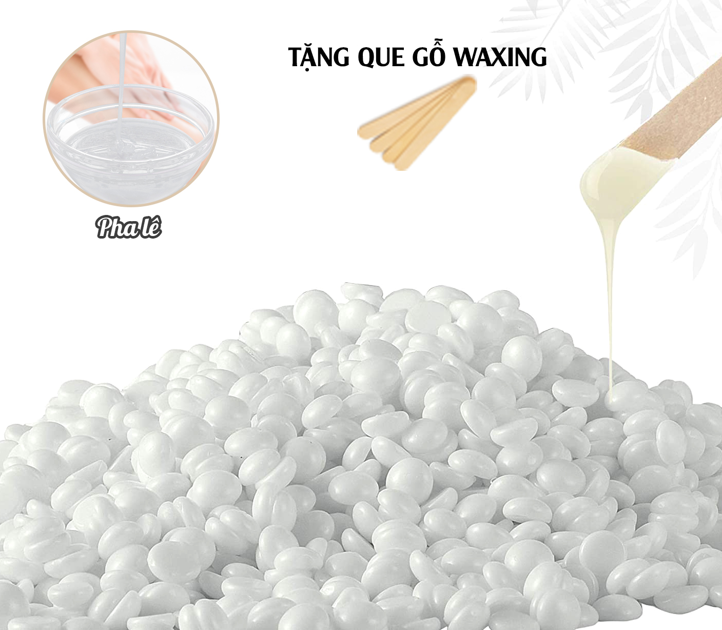 SÁP WAX TẨY LÔNG Pha Lê Trong dành cho da nhạy cảm - Wax lông nách, wax lông vùng kín, bikini, lông tay chân - Wax lông an toàn tại nhà đơn giản - Tặng kèm que gỗ