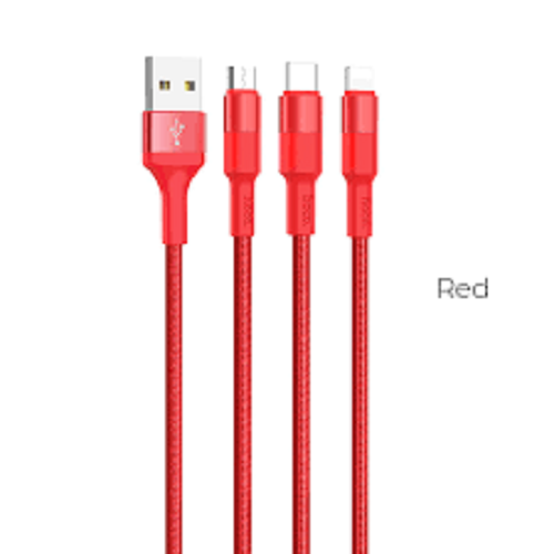 Cáp sạc 3 in1 Lightning - Micro - Type C Hoco X26 tương thích các dòng điện thoại