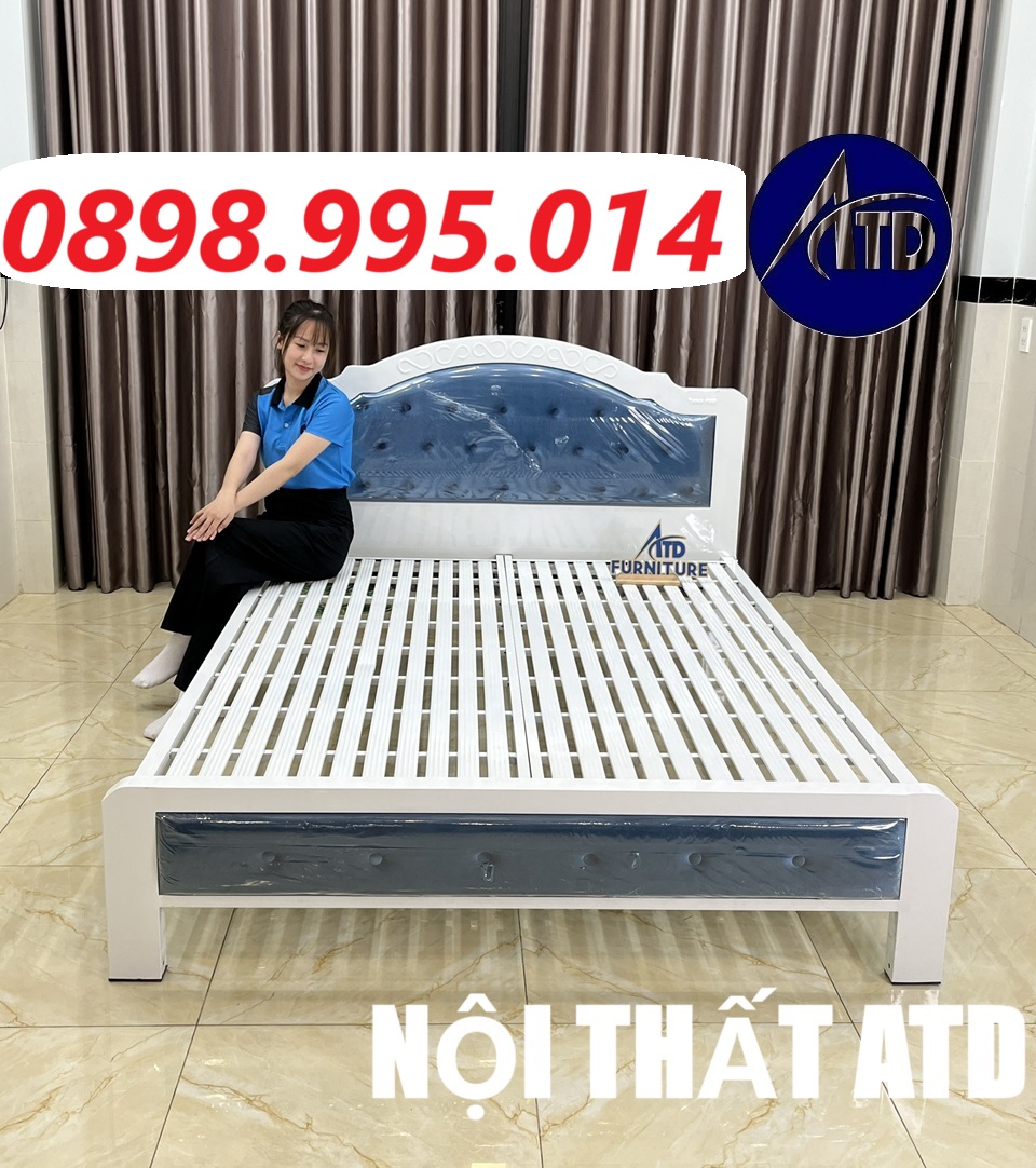 Giường sắt hộp đơn cao cấp bền đẹp- hộp vuông 5x10 mẫu mới đẹp y hình 1m4 1m6 1m8 dài 2m giá rẻ hcm