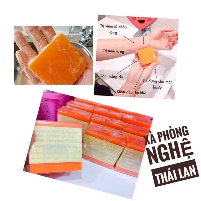 Xà Phòng Nghệ Thái Lan Mụn Lưng Trắng da