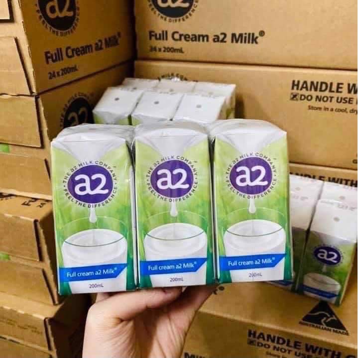 Sữa tươi tiệt trùng nguyên kem a2 dạng nước 200ml/hộp date t10/2021 - 1 lốc