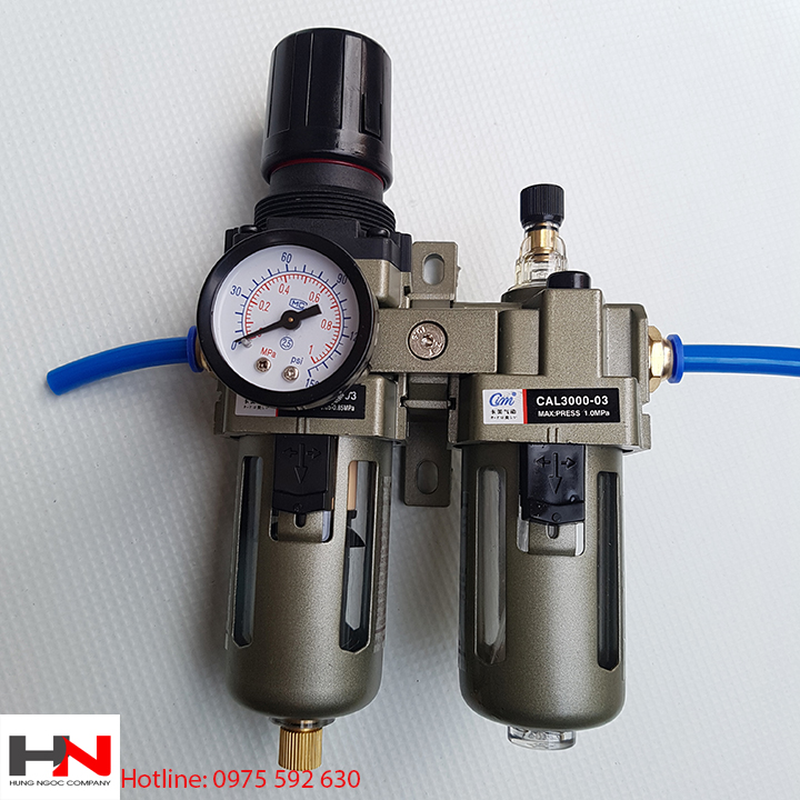 Bộ lọc khí nén 2 cấp CAL3000-03 và khớp nối nhanh cắm ống hơi