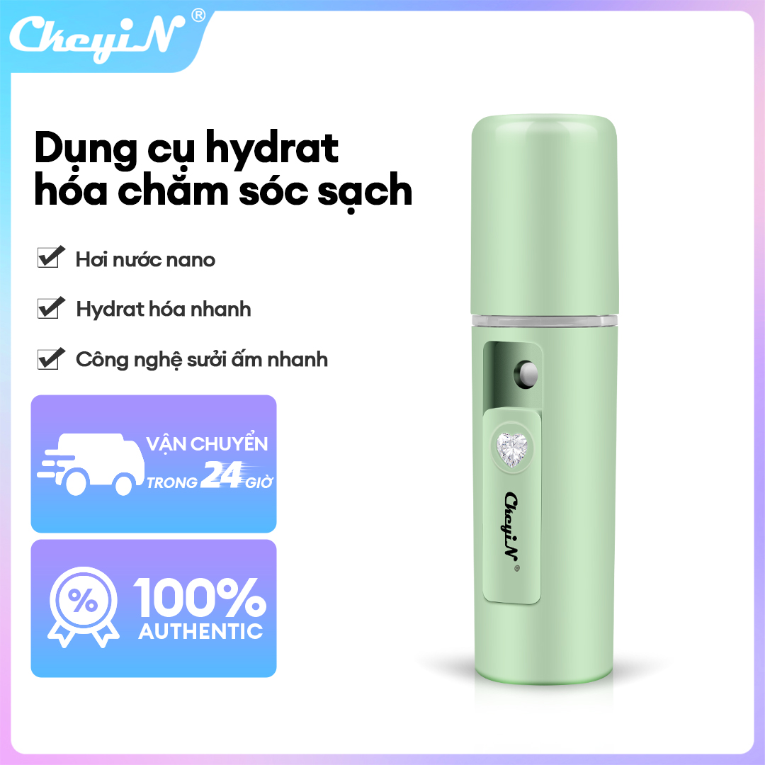 CkeyiN Mini Nano Facial Mist Chai Máy phun sương di động Nguyên tử hóa có thể sạc lại Làm mát mặt Máy tạo độ ẩm Máy xông hơi mặt dưỡng ẩm MR322