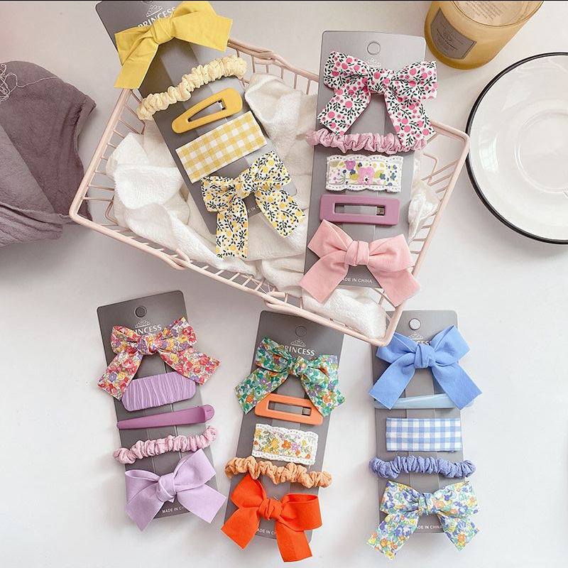 Bộ kẹp tóc 5 chi tiết bé gái, siêu xinh, nhiều màu, topkid