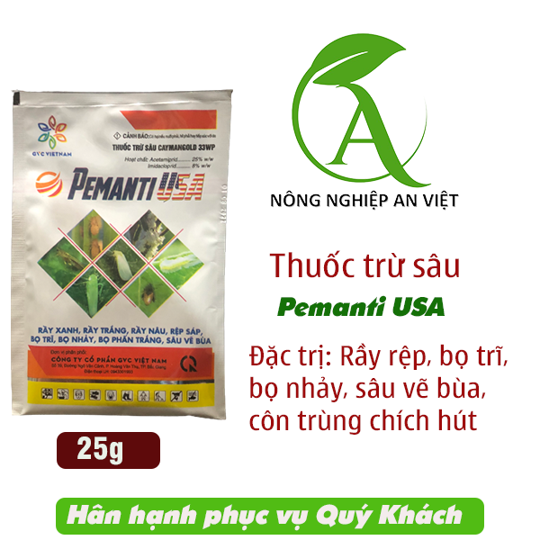 Thuốc Diệt trừ rầy xanh, rầy trắng, rầy nâu, rệp sáp, bọ nhảy, bọ phấn trắng... trên cây trồng, Gói 25gr pha với bình 25 lít nước
