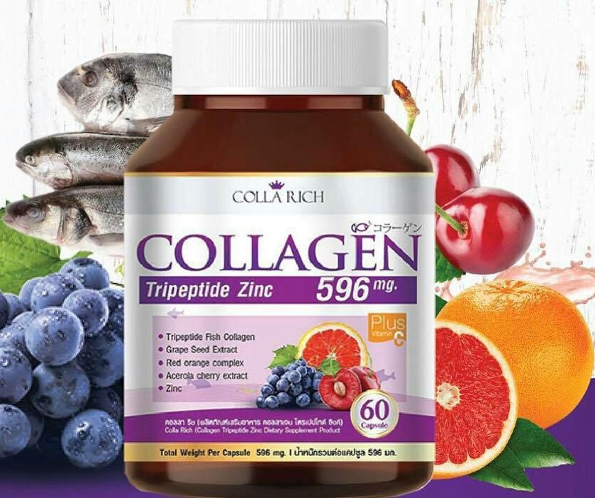 Viên uống đẹp da cao cấp Colla Rich Collagen 596mg Thailan