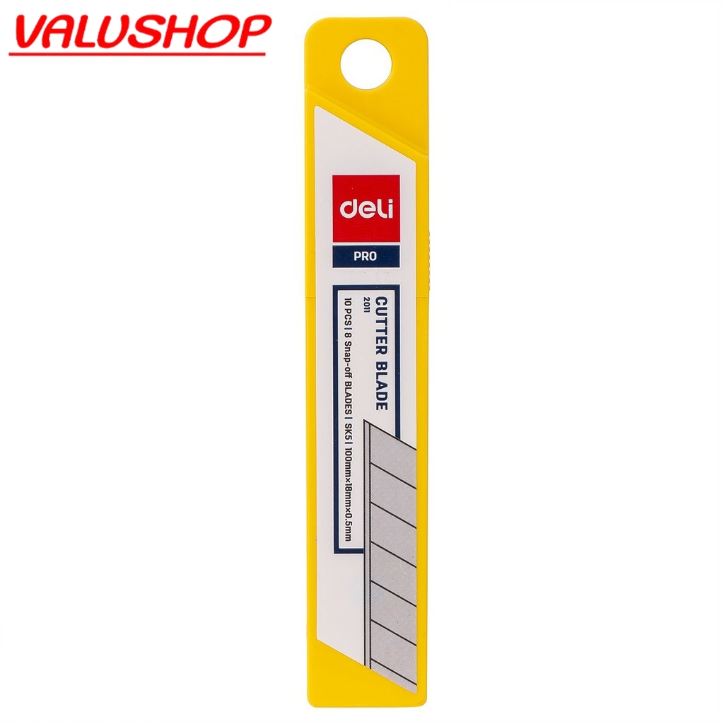 Lưỡi Dao Rọc Giấy Lớn DELI 2011  0.5mm x 18mm x 100mm