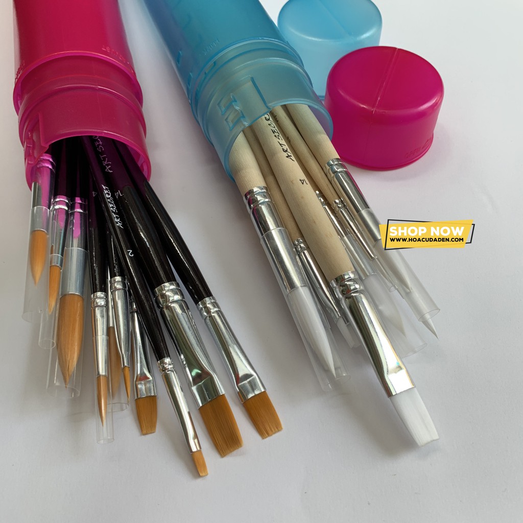 Bộ 12 cọ vẽ art secret kèm ống đựng cọ