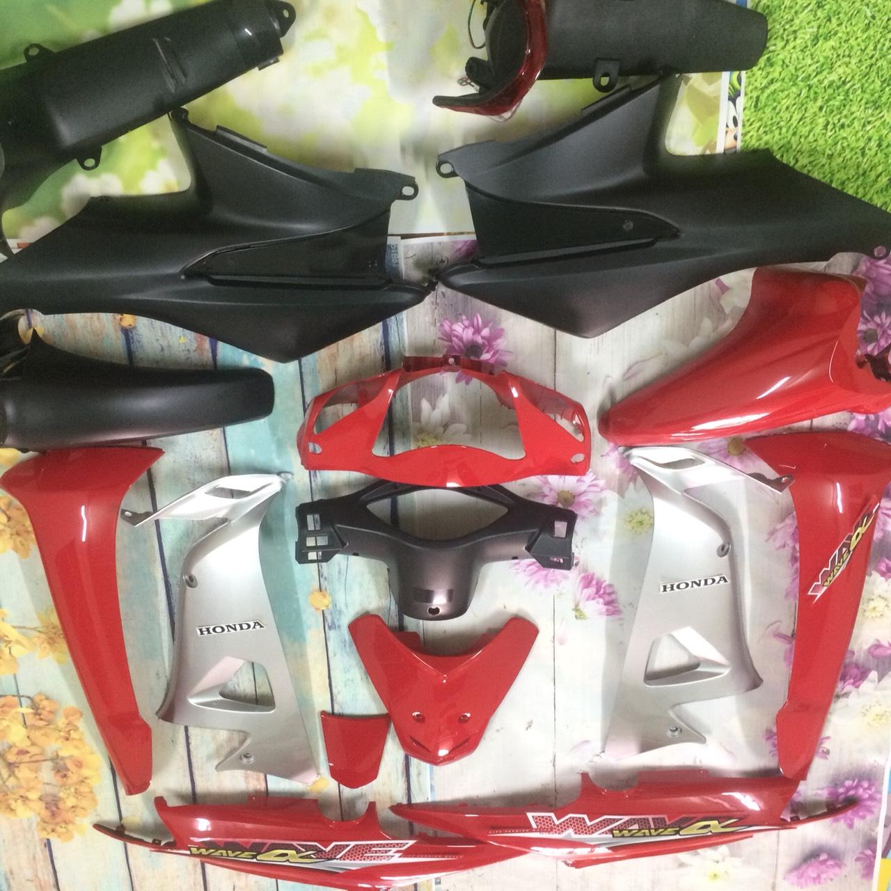 Dàn áo xe Wave RS - wave alpha - wave s100, nhựa ABS nguyên sinh loại 1 màu đỏ