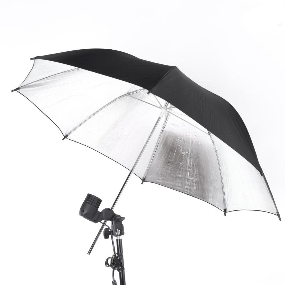 Bộ Dù Phản sáng 110cm và Giá đỡ đèn xoay với chuôi E27 Dành Cho Studio Chụp Ảnh
