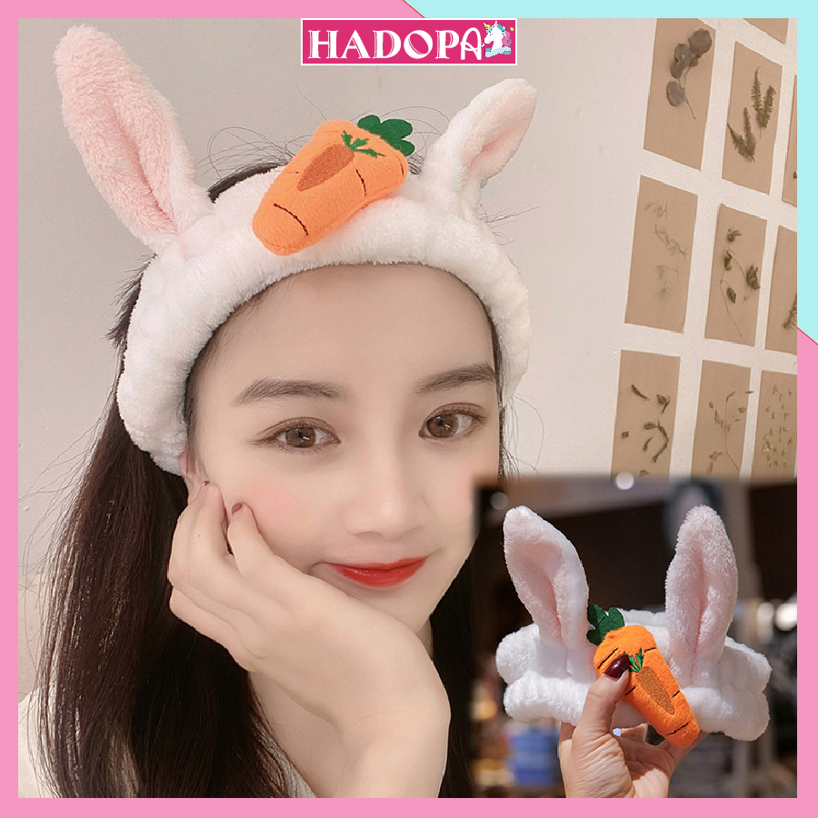 Băng Đô Rửa Mặt Tiểu Thư hình thú Tai Thỏ Phong Cách Hàn Quốc cực dễ thương HADOPA