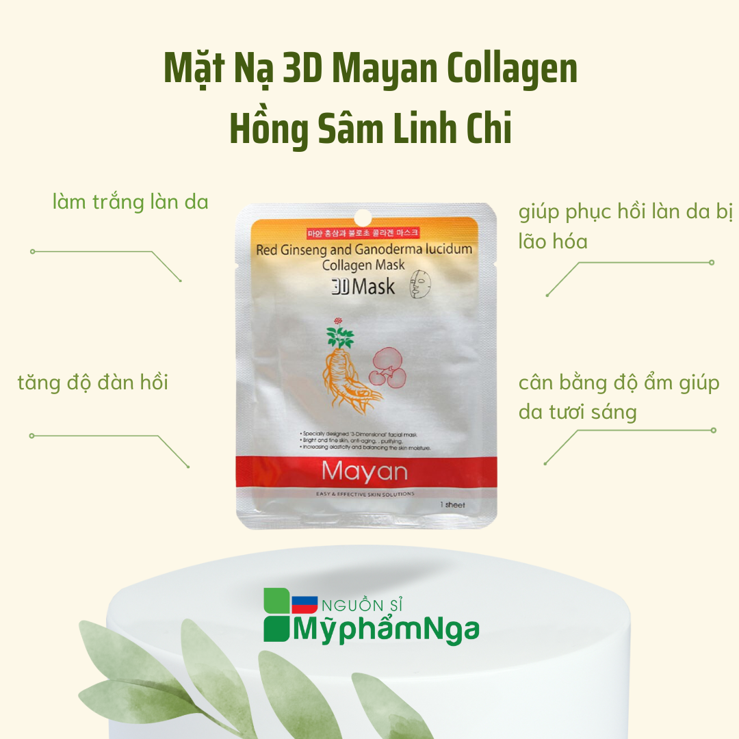 Mặt nạ 3d mayan sâm linh chi chống lão hóa
