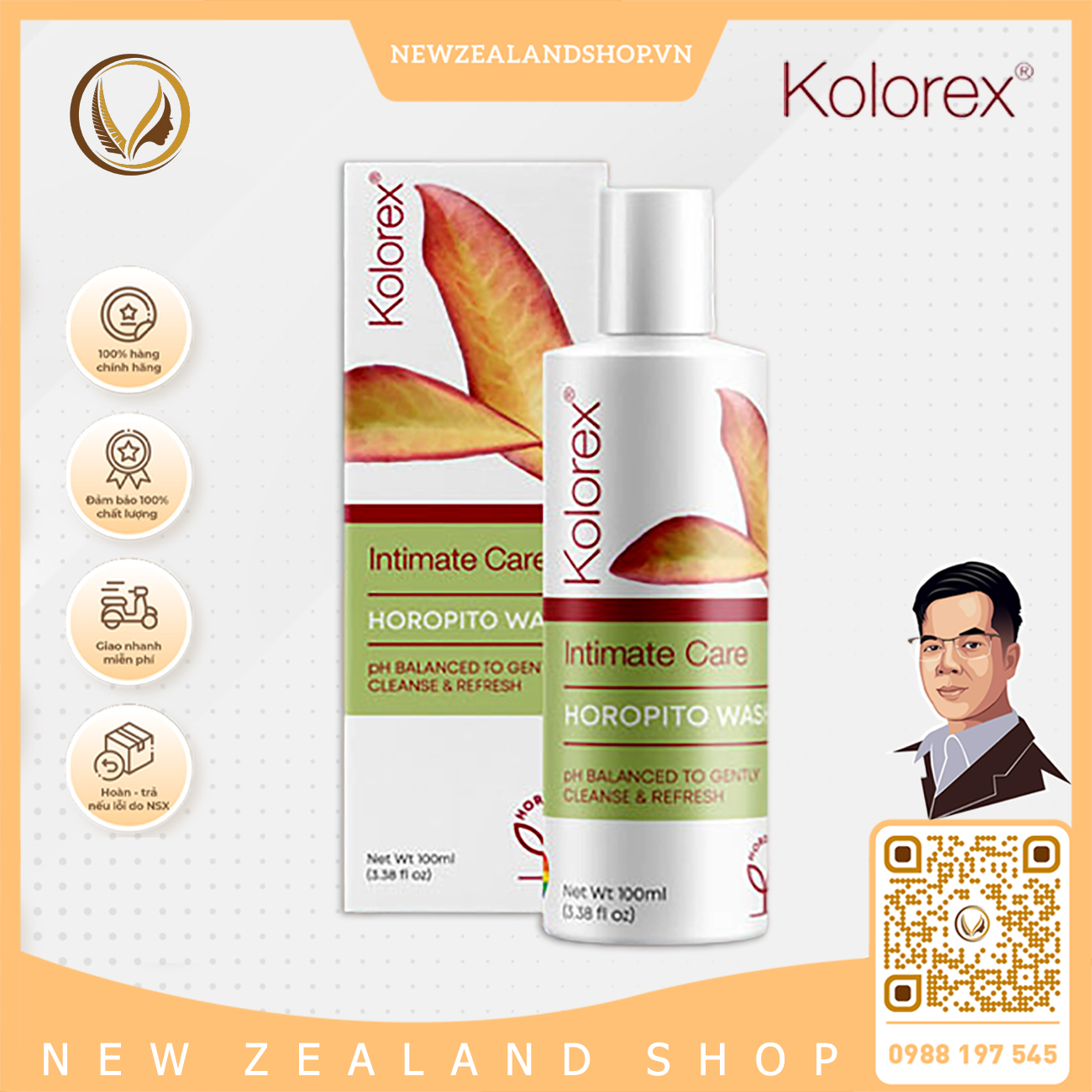 Dung dịch vệ sinh vùng kín Kolorex Intimate Care Horopito Wash 100ml