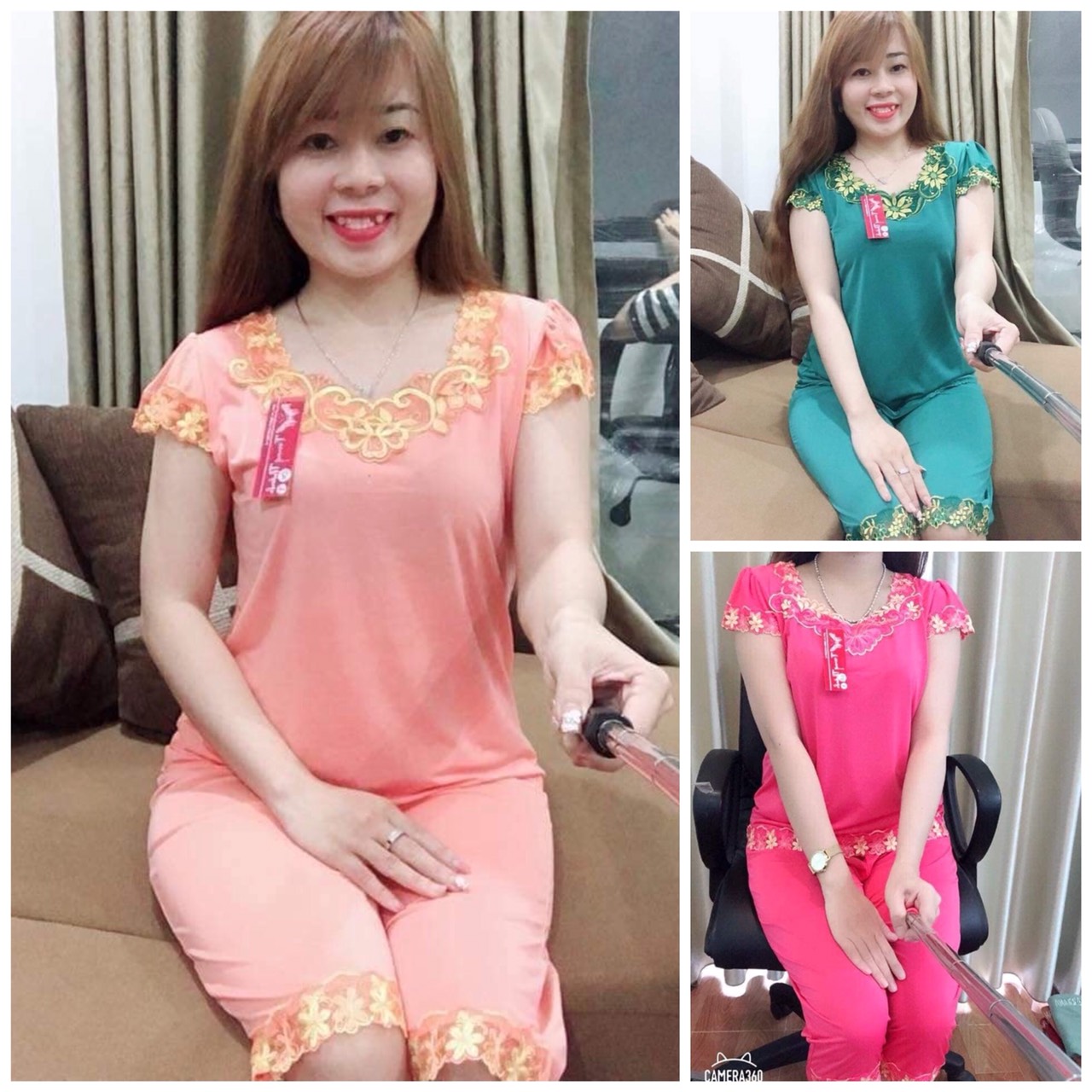 Bộ mặc nhà nữ đồ bộ mặc nhà lửng trung niên,đồ bộ thun lạnh mặc nhà