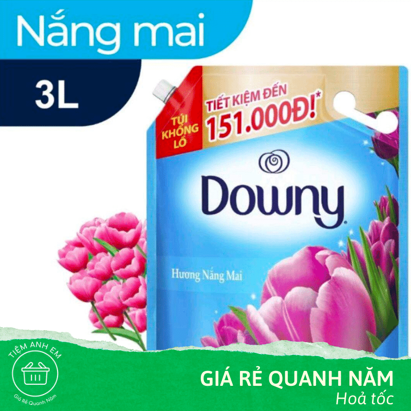 Nước xả vải Downy nắng mai túi 3L