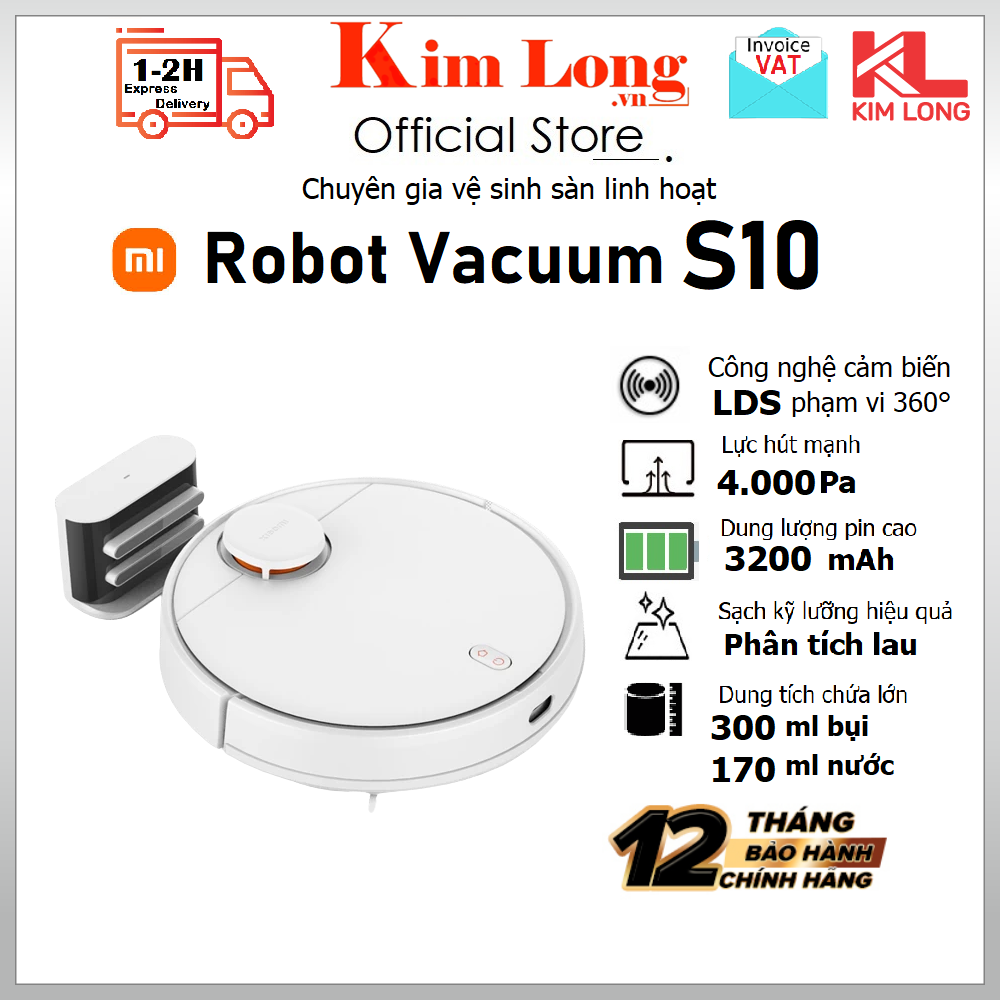 Máy hút bụi lau nhà Xiaomi Robot Vacuum S10 Plus/ S10/ Mop Pro - Bản đồ nhiều tầng, rung sóng siêu âm tần số cao, Bản quốc tế - Hàng chính hãng