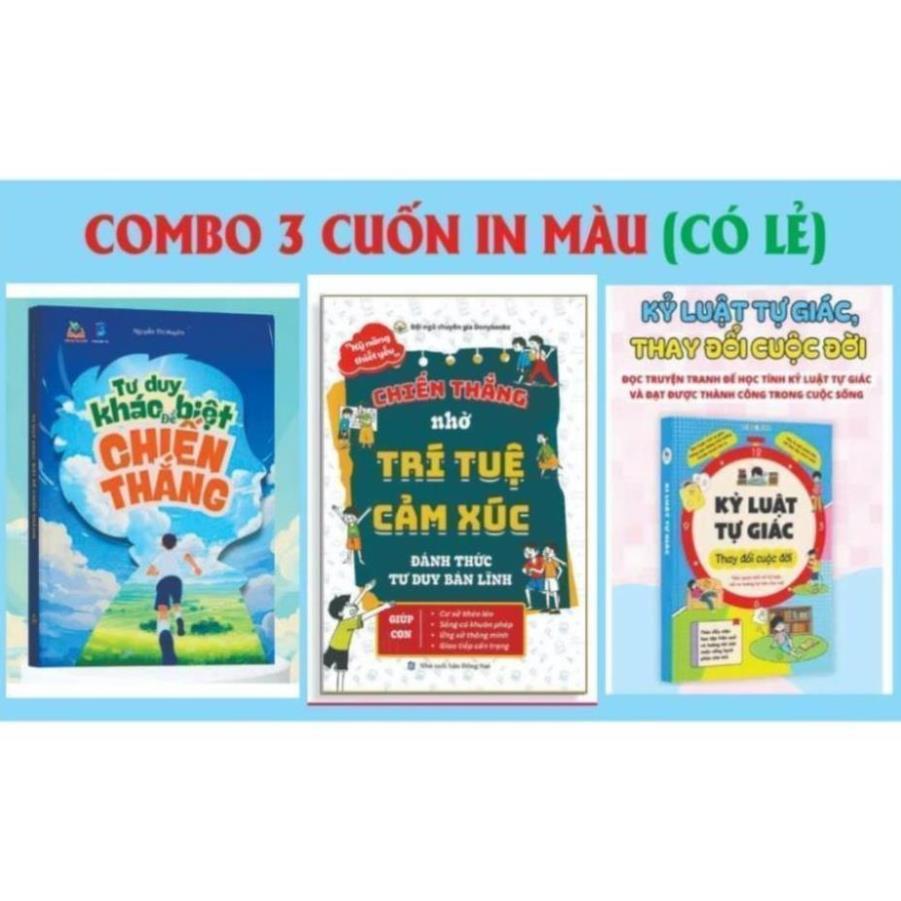 Combo bộ: 3 cuốn in màu (CÓ LẺ): TƯ DUY KHÁC BIỆT CHIẾN THẮNG - CHIẾN THẮNG NHỜ TRÍ TUỆ CẢM XÚC - KỶ LUẬT TỰ GIÁC!