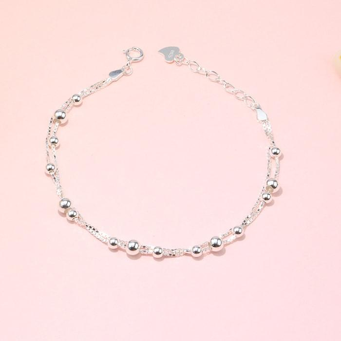 Vòng Tay Bạc Nữ Kép Đặc Biệt, Quà Tặng Lắc Tay Nữ - L1773 - Bảo Ngọc Jewelry