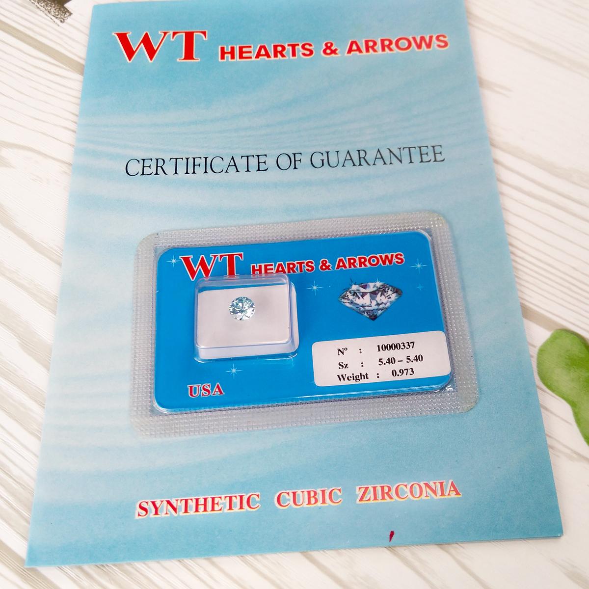 Kim cương nhân tạo WT 5.4LY (màu xanh ngọc) có giấy kiểm định của hãng - 8 Arrows & 8 Hearts