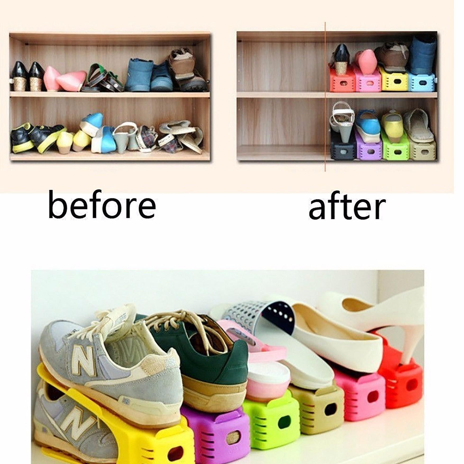 Đế để giày dép thông minh, Kệ để giày dép thông minh, Kệ để giày dép thu nhỏ, Giá để giày, dép đa năng (Màu ngẫu nhiên)