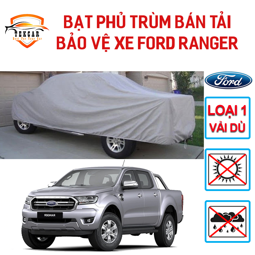 [FORD RANGER] Bạt phủ xe ô tô bán tải Ford Ranger chất liệu vải dù Oxford cao cấp, bền bỉ , áo trùm 3 lớp xe bán tải chống nắng, chống nóng, chống xước, chống mưa ngoài trời , bac phu oto, xe hoi