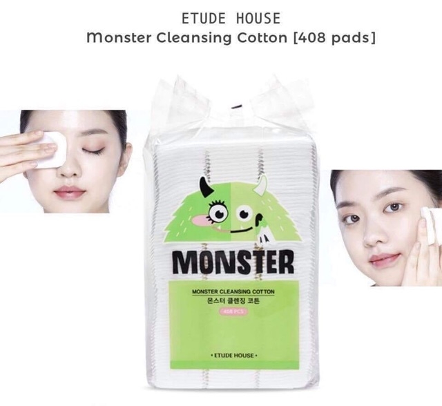 Bông Tẩy Trang Etude House Monster Cleansing Cotton 408 Miếng