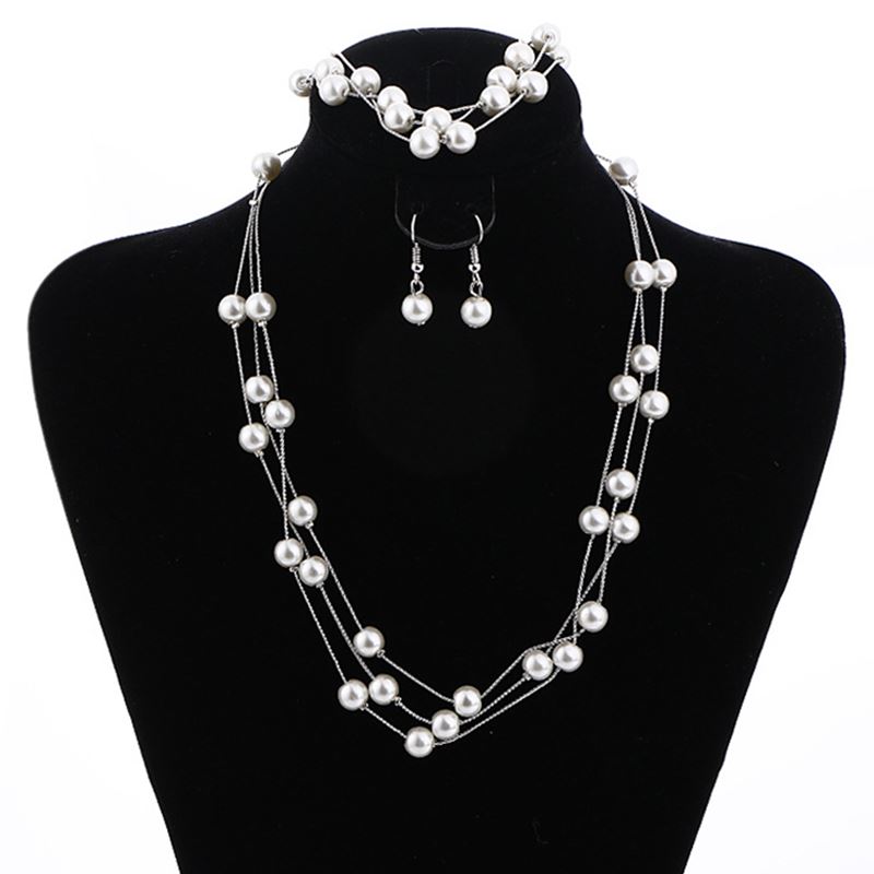 [HCM]Bộ trang sức ngọc trai 3 tầng phong cách quý phái có video