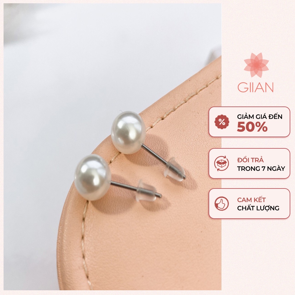 Bông tai ngọc nữ tính, khuyên tai sang chảnh giian pk0048