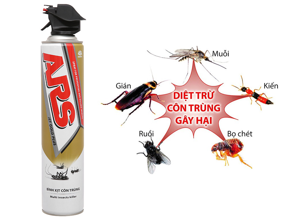 Bình xịt muỗi diệt côn trùng kiến gián hiệu ars jet gold 600ml - chính hãng thái lan