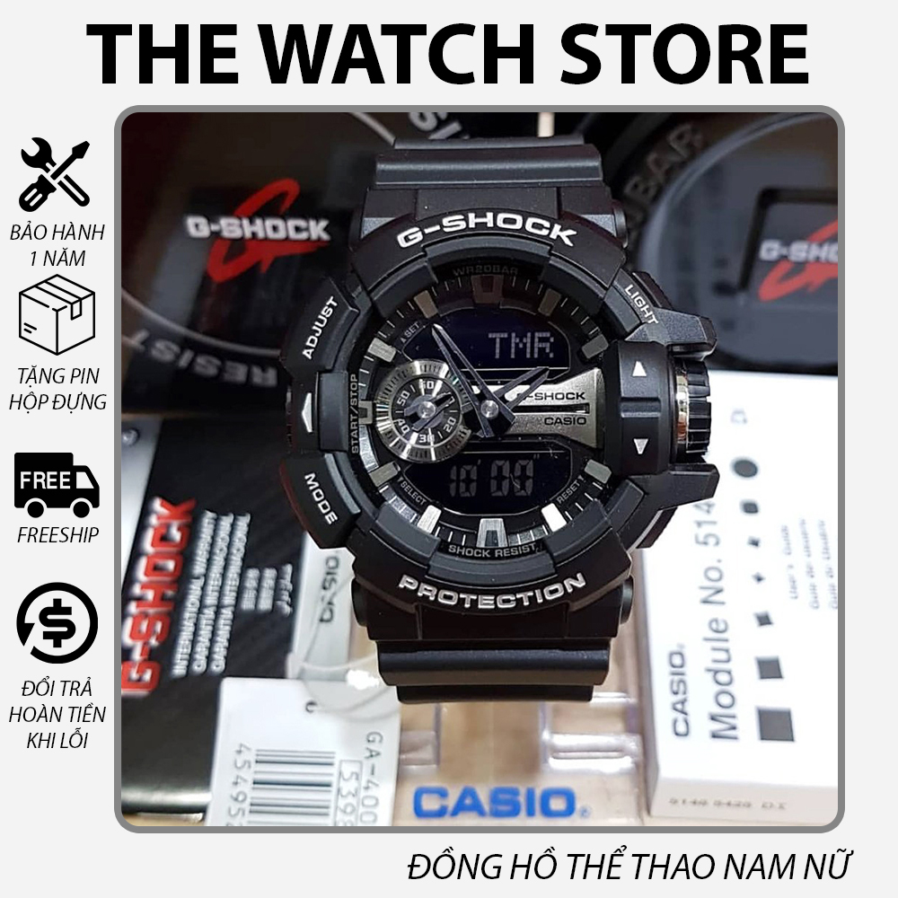 Đồng hồ Casio G-Shock Nam GA-400 Đen Trắng - Trang bị lớp chống từ đặt chuẩn ISO764 - Bảo hành 12 tháng