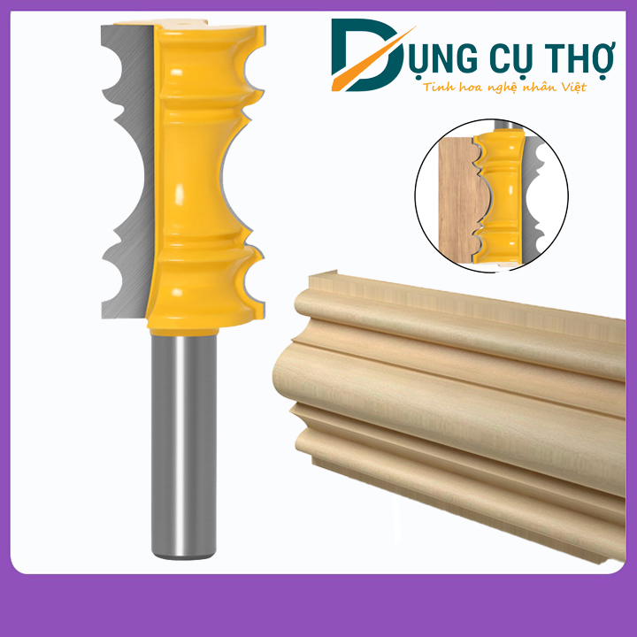 Mũi phay gỗ phào chỉ nổi,mũi soi chỉ nổi 5cm cốt 12.7mm ( dao phay định hình)