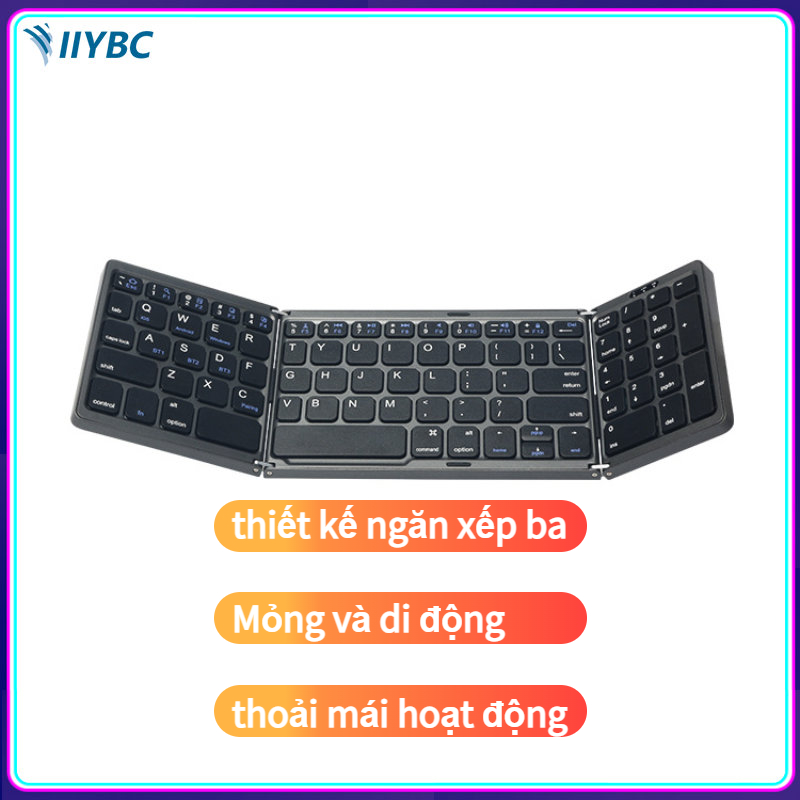 IIYBC Bàn phím số gập điện thoại di động máy tính bảng bàn phím đa năng di động bàn phím bluetooth không dây
