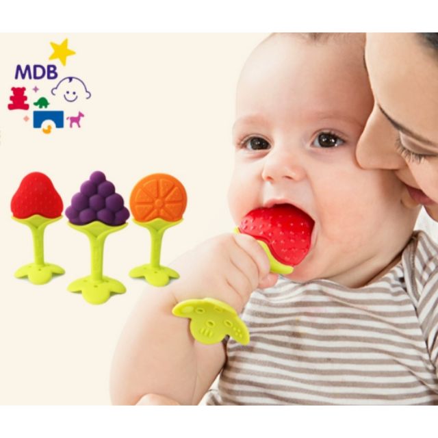 Gặm Nướu  Mdb Hình Hoa Quả Kèm Hộp Đựng Vệ Sinh An Toàn Cho Bé