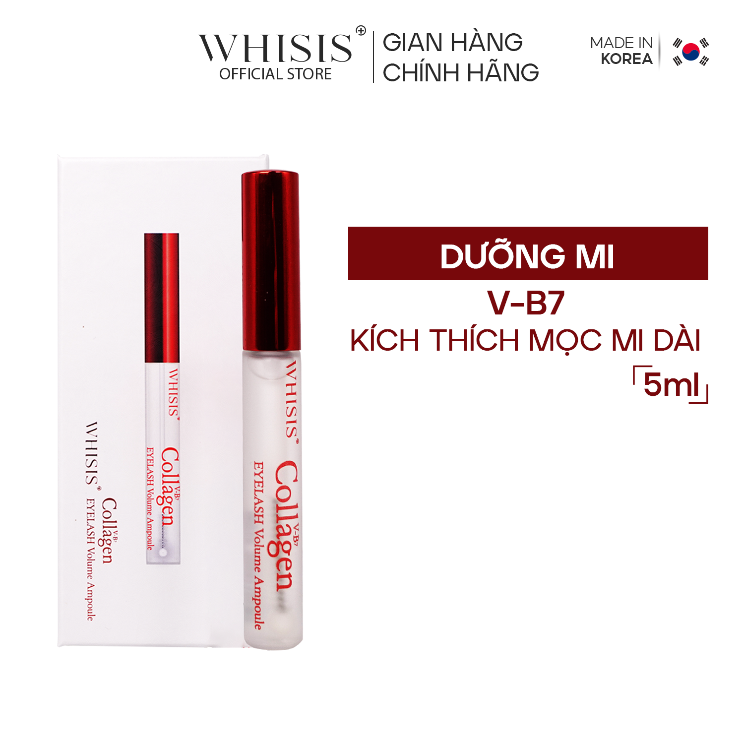 Tinh chất dưỡng dài mi whisis collagen v-b7 eyelash volume ampoule