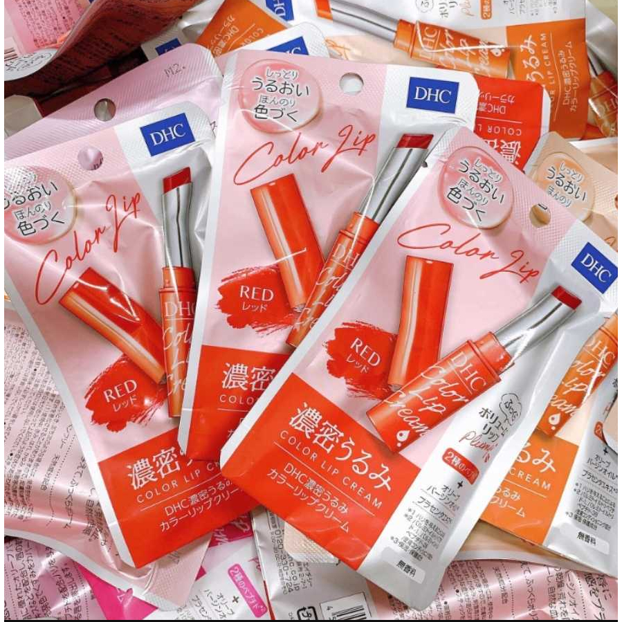Son dưỡng môi DHC HCM Color Lip Cream Japan 1.5g Son dưỡng có màu DHC đỏ