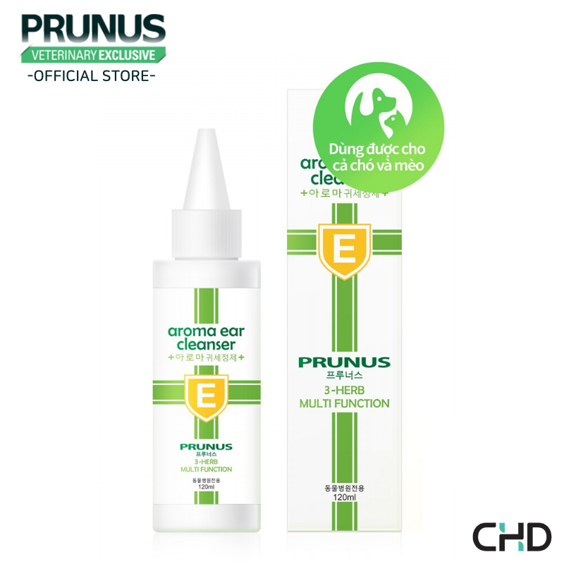 Dung dịch vệ sinh tai cho chó mèo - prunus aroma ear cleanser - 120ml