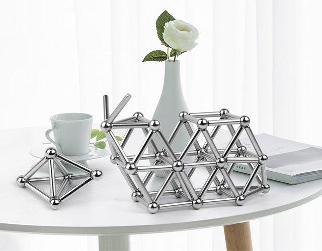 Bộ Bi Nam Châm, Bộ Xếp Hình Bi Sáng tạo, Đồ Chơi Ghép Hình Nam Cham Xep Hinh Bucky Bars Bi và thanh nam châm xếp hình sáng tạo Tăng Tư Duy Toán Học Logic  giảm áp lực, strees 1 cách hiệu quả, Tặng phiếu bảo hành 1 năm Toàn quốc