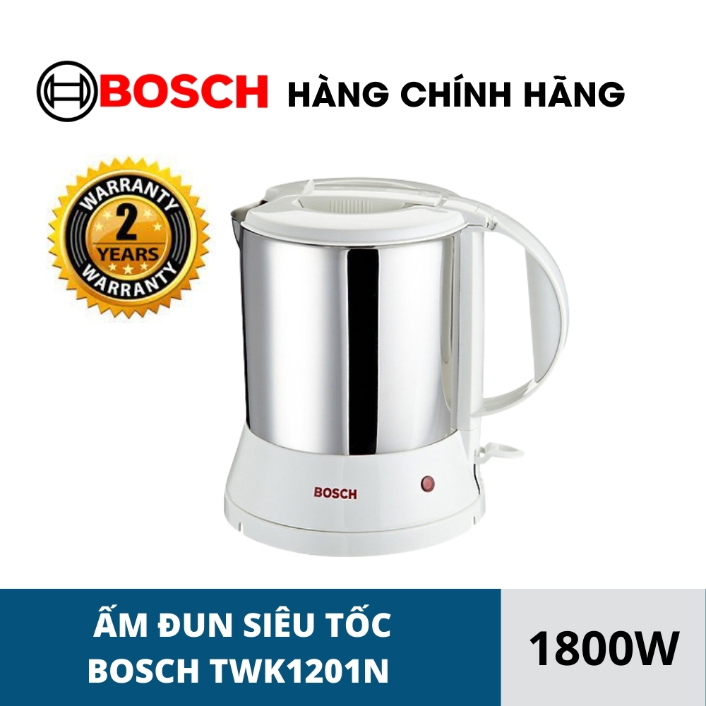 [HCM]Bình (ấm) Đun Siêu Tốc Thép Không Gỉ TWK1201N Hàng Chính Hãng Của BOSCH Thương Hiệu Đức