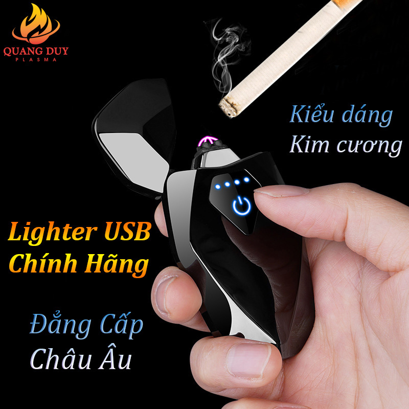 Bật lửa điện cảm ứng độc lạ kim cương sang trọng