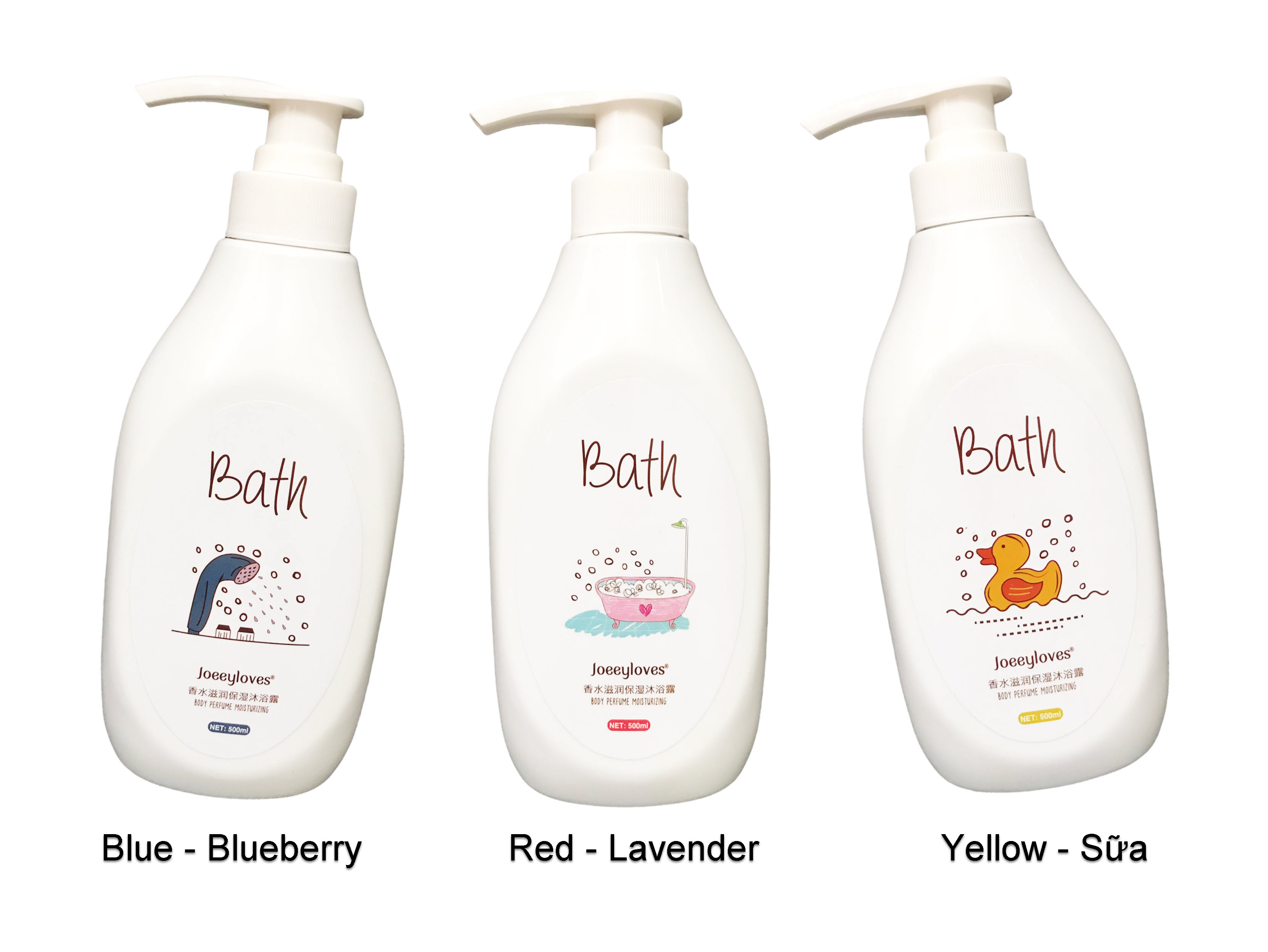 Sữa Tắm Bath Joeeyloves 500ml - Dưỡng Ẩm Trắng Da Hương Thơm Quyến Rũ