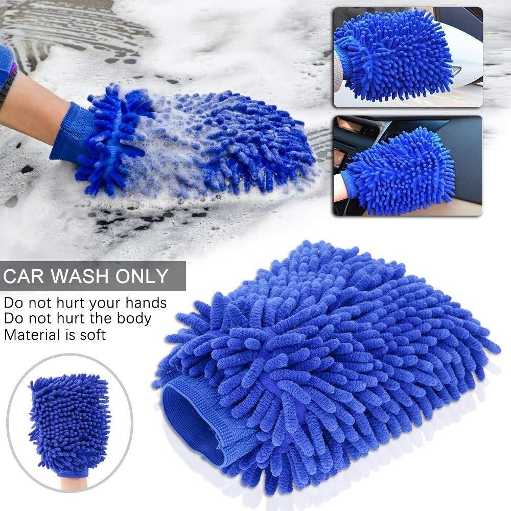 Bao Tay Rửa Xe Xúc Tu Sợi Microfiber (1 Chiếc Xanh dương)