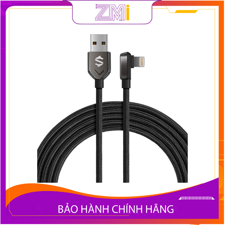 Cáp sạc nhanh truyền dữ liệu vuông góc USB-to-Lightning Black Shark Mfi chuẩn apple