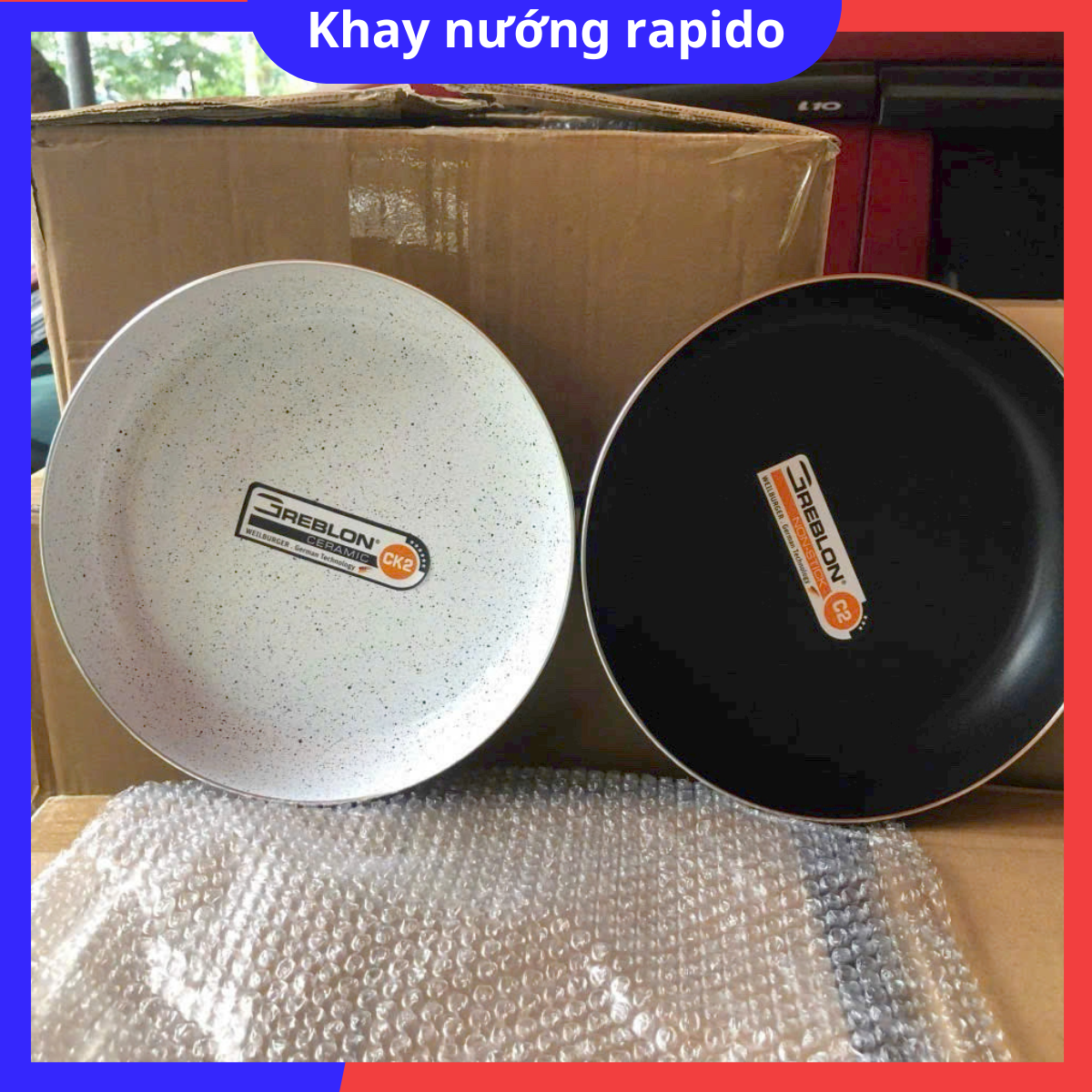 Khay nướng bánh rapido dùng cho nồi chiên không dầu đường kính 20 cm màu đen