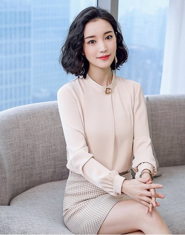 Áo kiểu cổ cách điệu tay dài💕𝑭𝑹𝑬𝑬𝑺𝑯𝑰𝑷💕