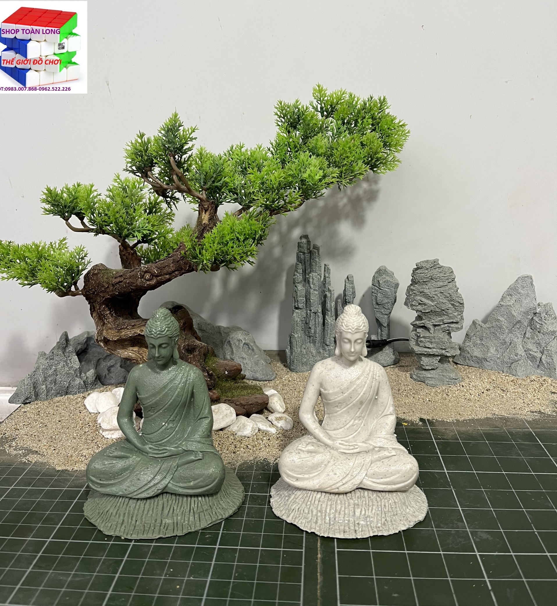 Tượng phật bổn sư thích ca mâu ni, phật đức thích ca cao 14.8cm trang trí nhà cửa thờ phật, cây cảnh, bể cá, sân vườn...