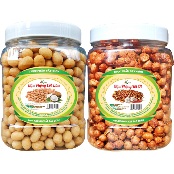 COMBO TÙY CHỌN  ĐẬU PHỘNG TỎI ỚT - ĐẬU PHỘNG CỐT DỪA HIỆU SK FOOD
